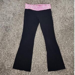 Y2K Inspired Pink Zebra Print Foldover Yoga Flare Pants